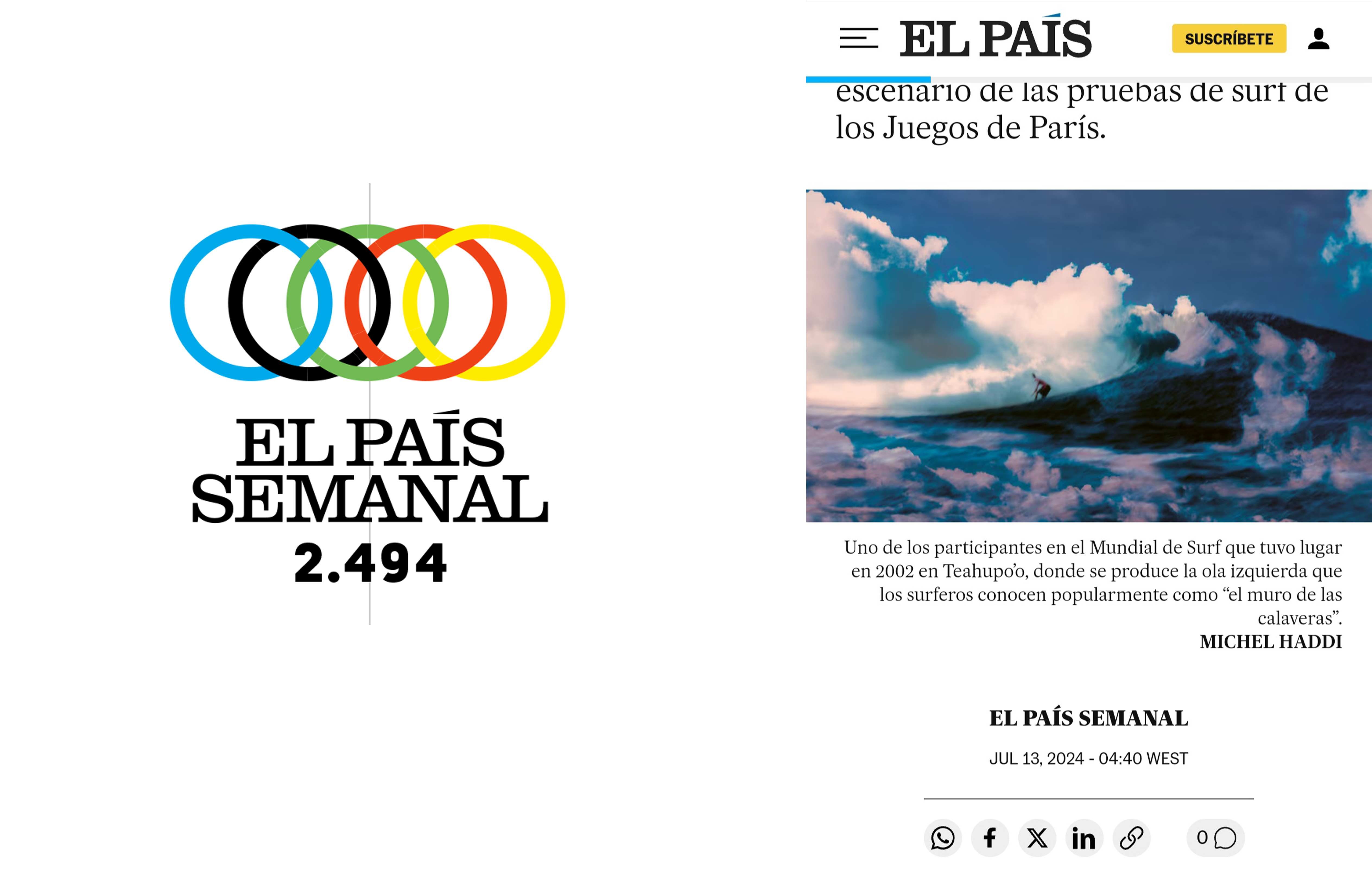 El Pais Semanal- Tahiti Surf Book Iconic Photography by Michel Haddi 0